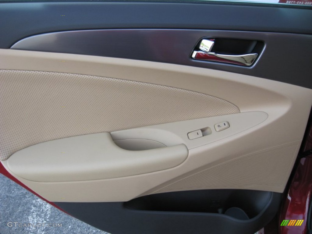 2012 Sonata Hybrid - Venetian Red Pearl / Camel photo #19