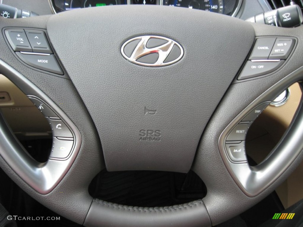 2012 Sonata Hybrid - Venetian Red Pearl / Camel photo #32