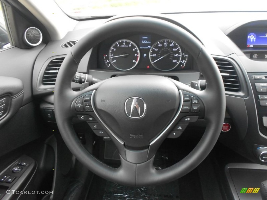 2013 Acura RDX AWD Ebony Steering Wheel Photo #72631079