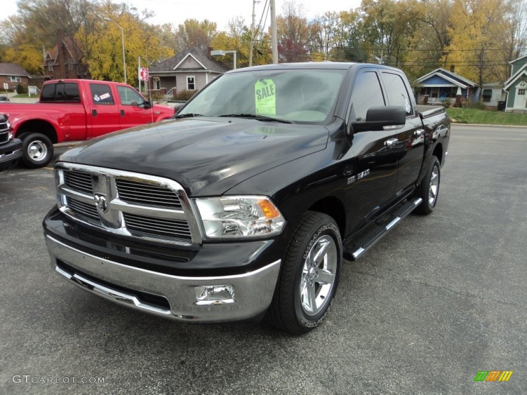 2010 Ram 1500 Big Horn Crew Cab 4x4 - Brilliant Black Crystal Pearl / Dark Slate/Medium Graystone photo #36