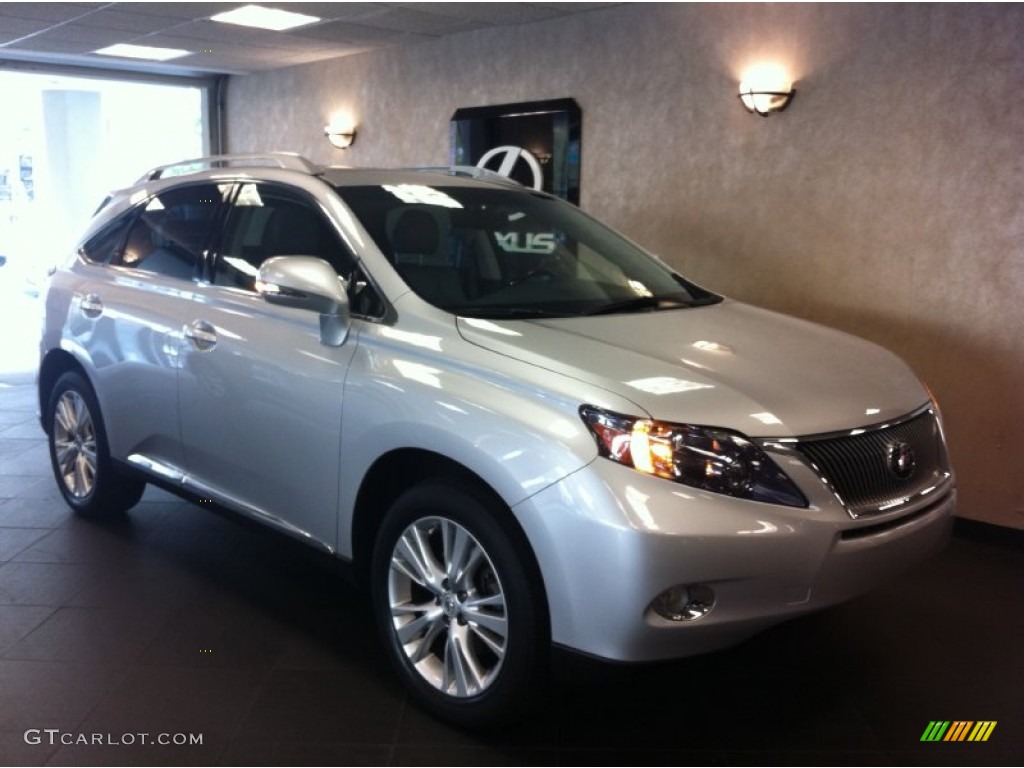 2010 RX 450h AWD Hybrid - Tungsten Silver Pearl / Parchment/Brown Walnut photo #1