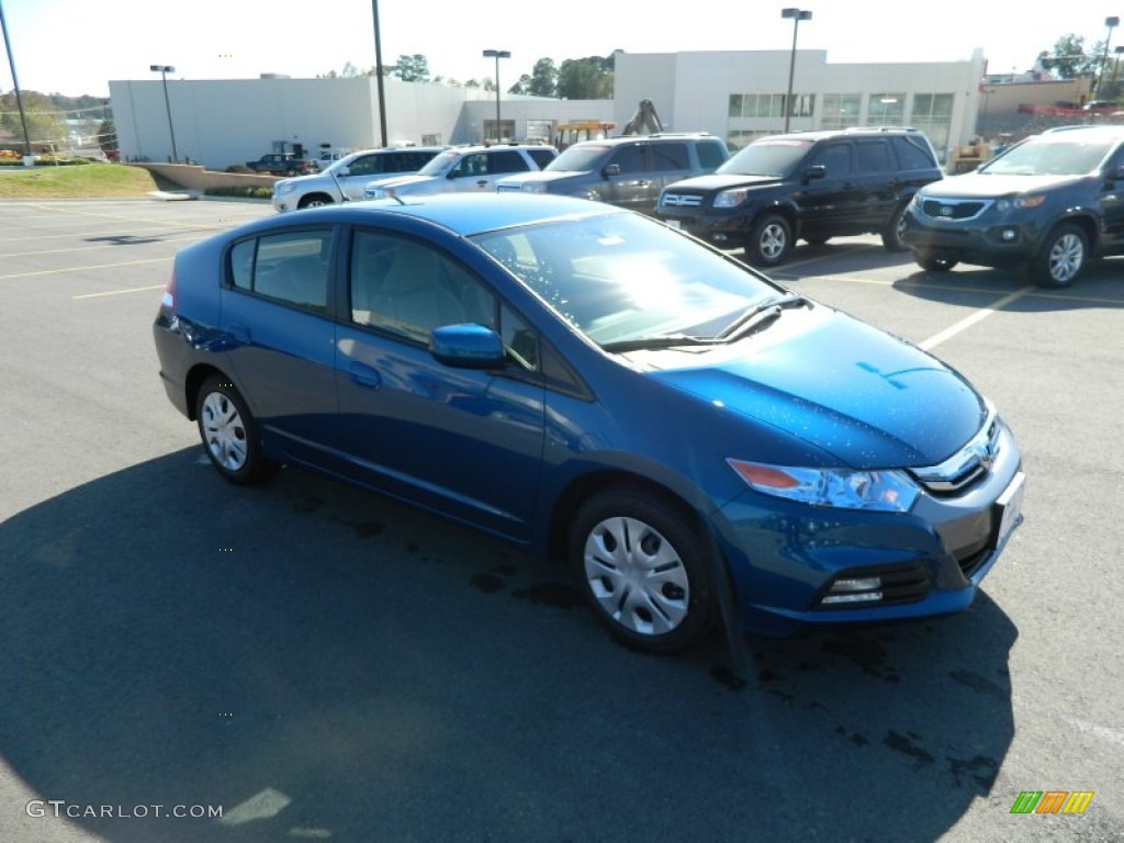 2013 Insight LX Hybrid - Mediterranean Blue Metallic / Gray photo #7
