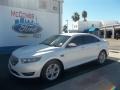 2013 White Platinum Tri-Coat Ford Taurus SEL  photo #1