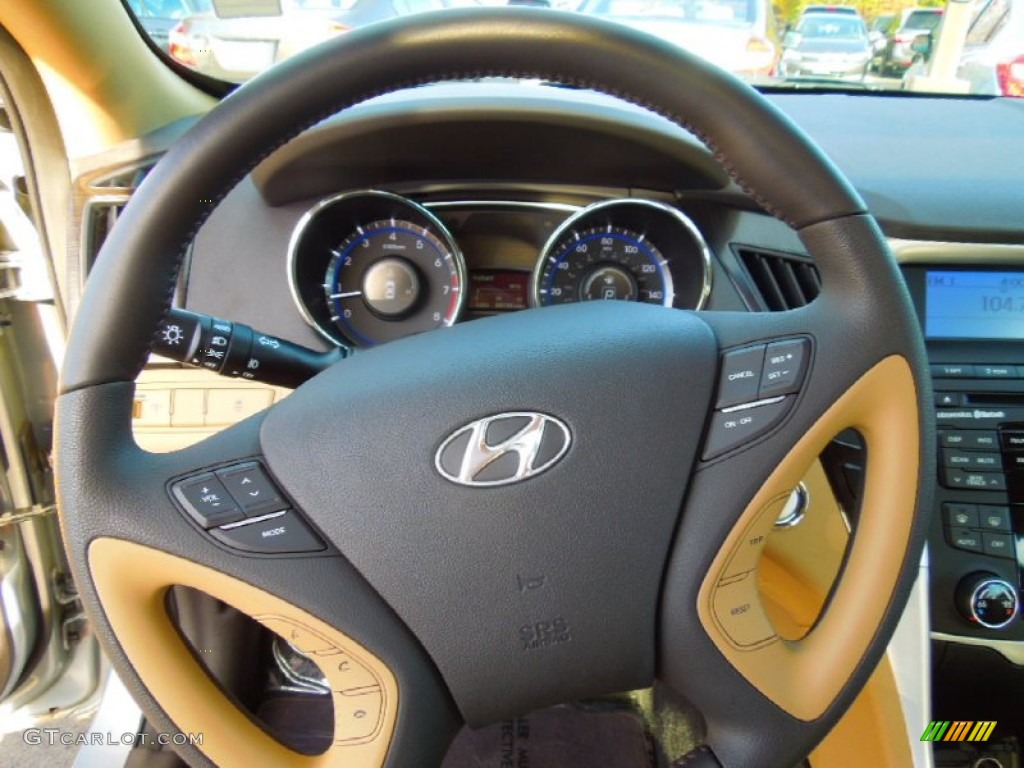 2011 Hyundai Sonata Limited Camel Steering Wheel Photo #72640700