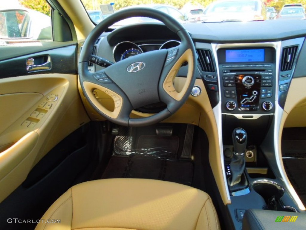 2011 Hyundai Sonata Limited Camel Dashboard Photo #72640789