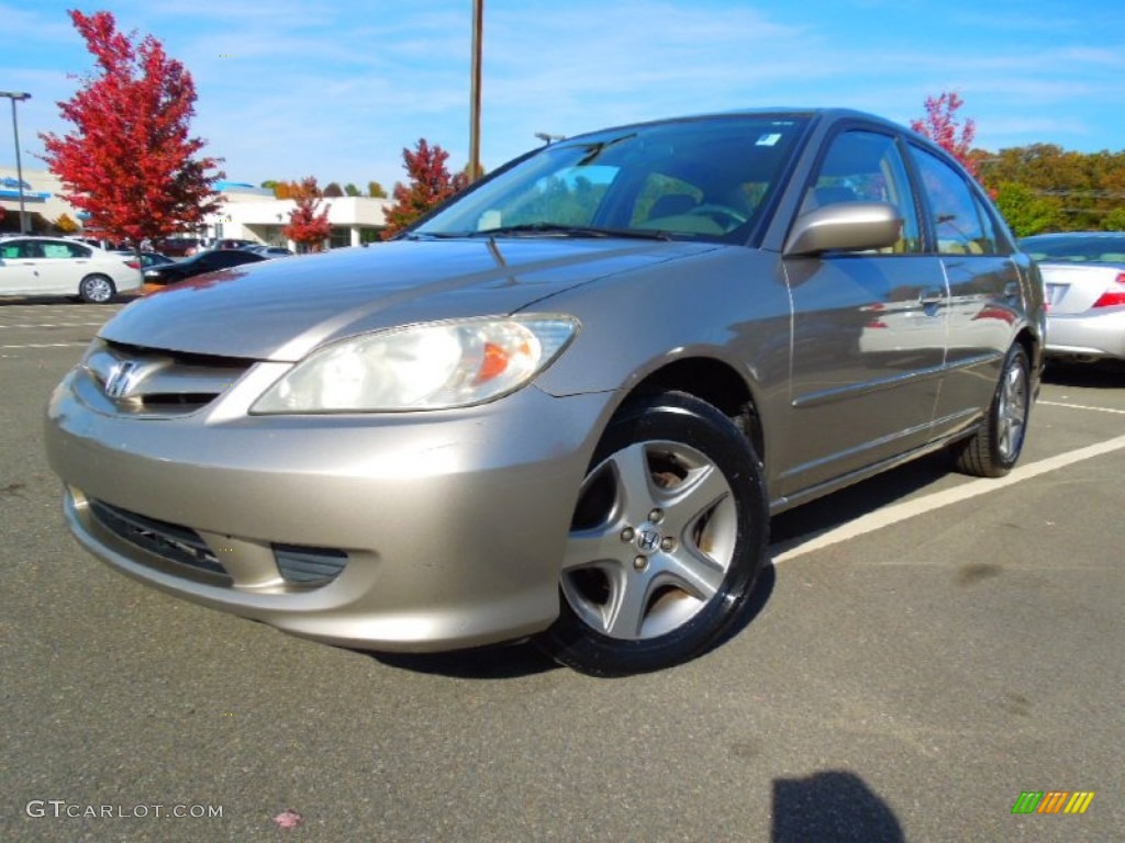 2004 Civic EX Sedan - Shoreline Mist Metallic / Ivory Beige photo #1