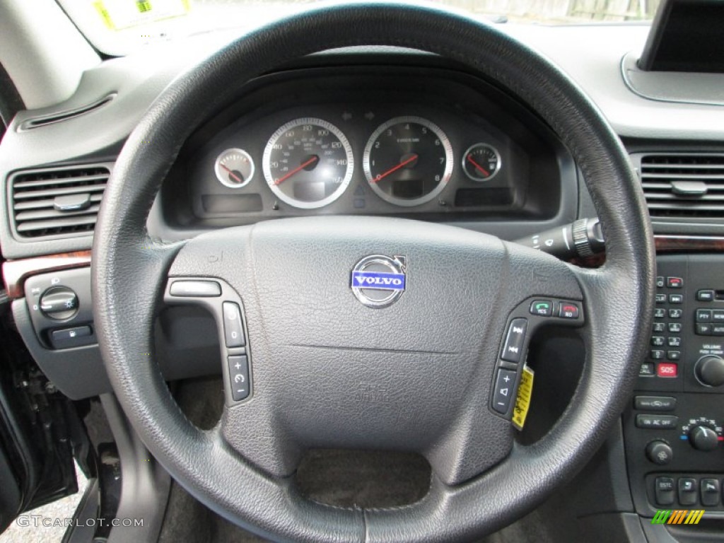 2004 Volvo S80 T6 Graphite Steering Wheel Photo #72643503