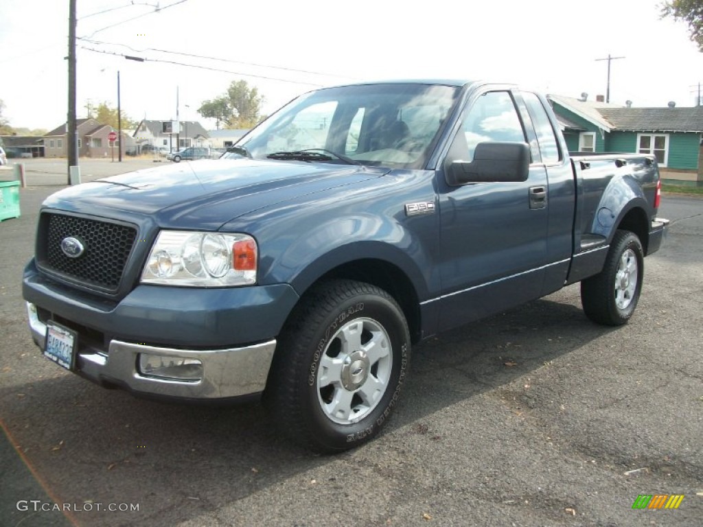2004 F150 XLT SuperCab - Medium Wedgewood Blue Metallic / Tan photo #5