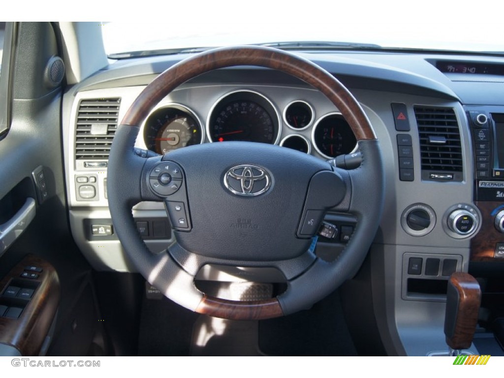 2013 Toyota Tundra Platinum CrewMax 4x4 Graphite Steering Wheel Photo #72648332
