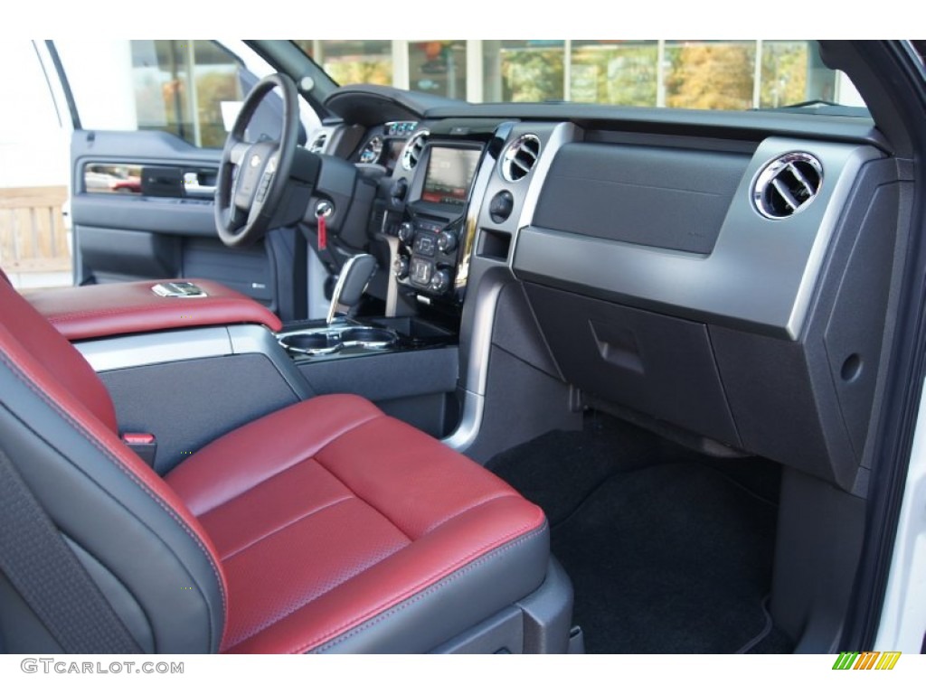 2013 Ford F150 Limited SuperCrew 4x4 Limited Unique Red Leather Dashboard Photo #72650243