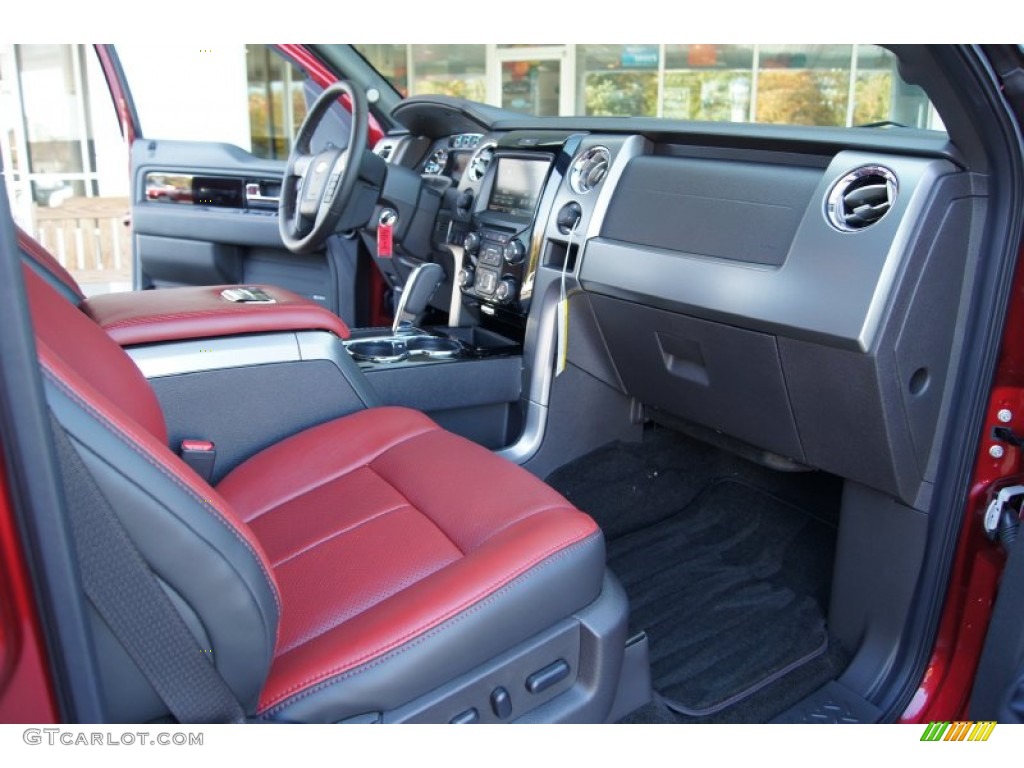 2013 Ford F150 Limited SuperCrew 4x4 Limited Unique Red Leather Dashboard Photo #72650918