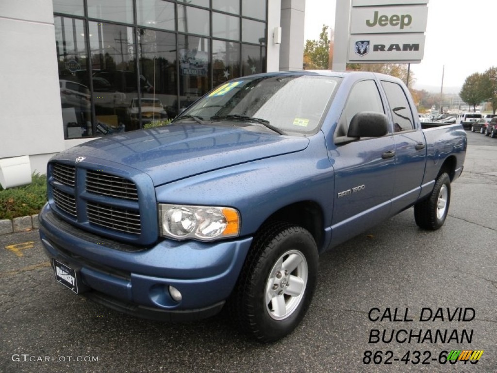 2003 Ram 1500 SLT Quad Cab 4x4 - Atlantic Blue Pearl / Dark Slate Gray photo #1