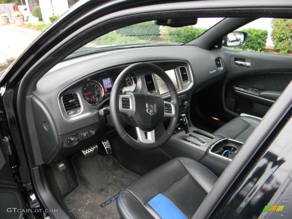 Black/Mopar Blue Interior 2011 Dodge Charger R/T Mopar '11 Photo #72659006