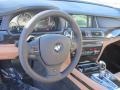 2013 BMW 7 Series Saddle/Black Interior Steering Wheel Photo