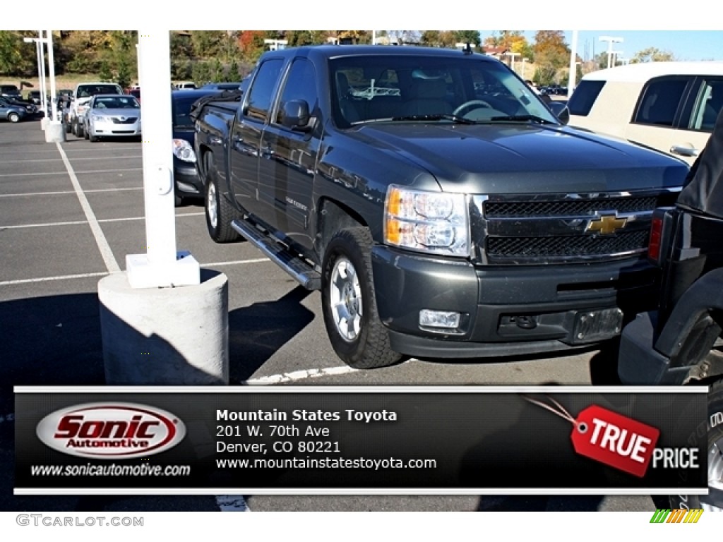 2011 Silverado 1500 LTZ Crew Cab 4x4 - Steel Green Metallic / Light Titanium/Dark Titanium photo #1