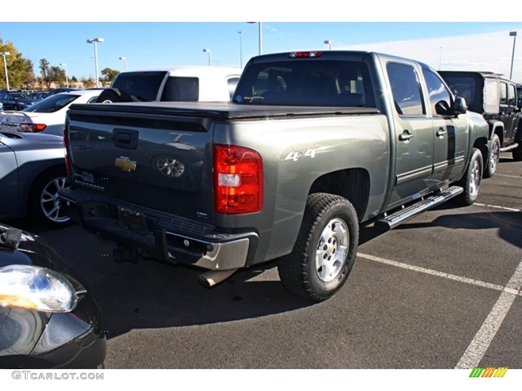 2011 Silverado 1500 LTZ Crew Cab 4x4 - Steel Green Metallic / Light Titanium/Dark Titanium photo #2