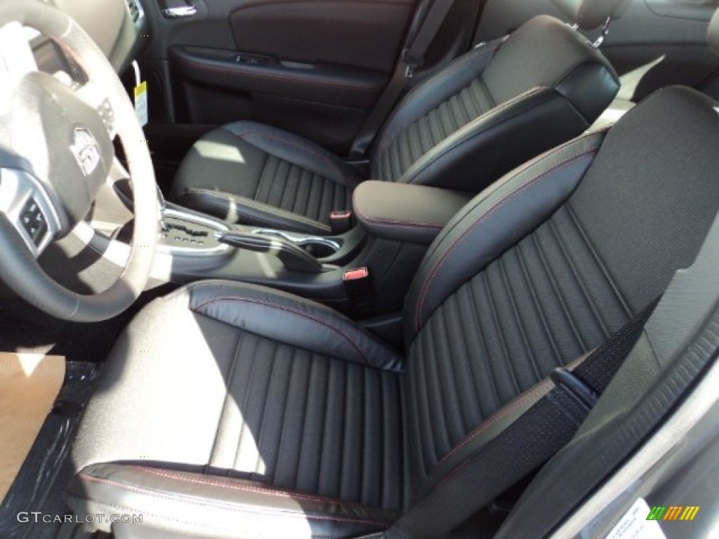 Black/Red Interior 2013 Dodge Avenger R/T Photo #72665068
