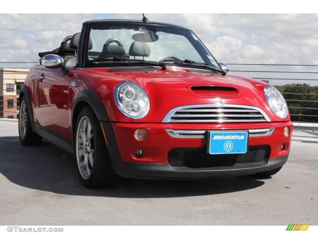 2005 Cooper S Convertible - Chili Red / Black/Panther Black photo #1