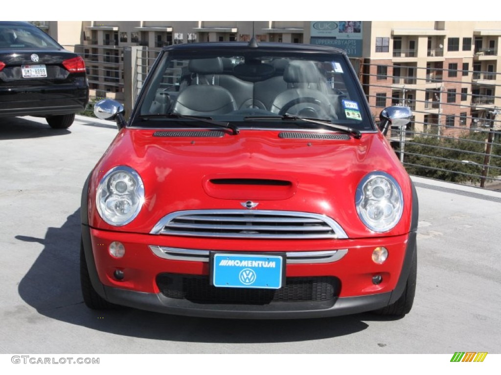 2005 Cooper S Convertible - Chili Red / Black/Panther Black photo #2
