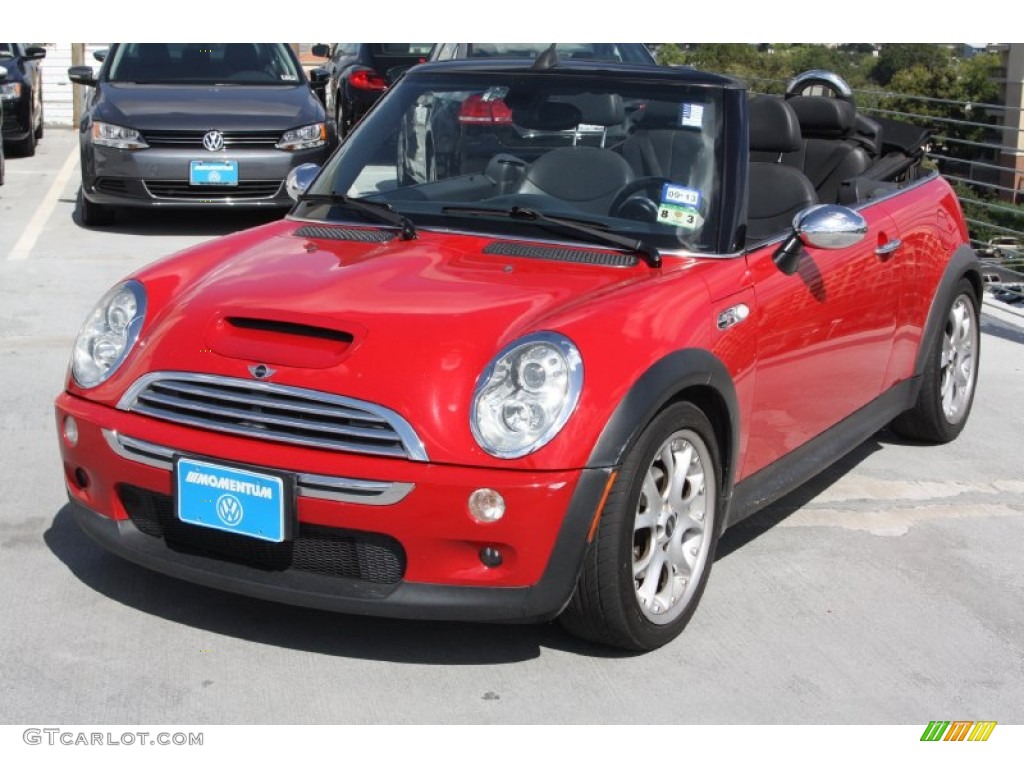 2005 Cooper S Convertible - Chili Red / Black/Panther Black photo #3