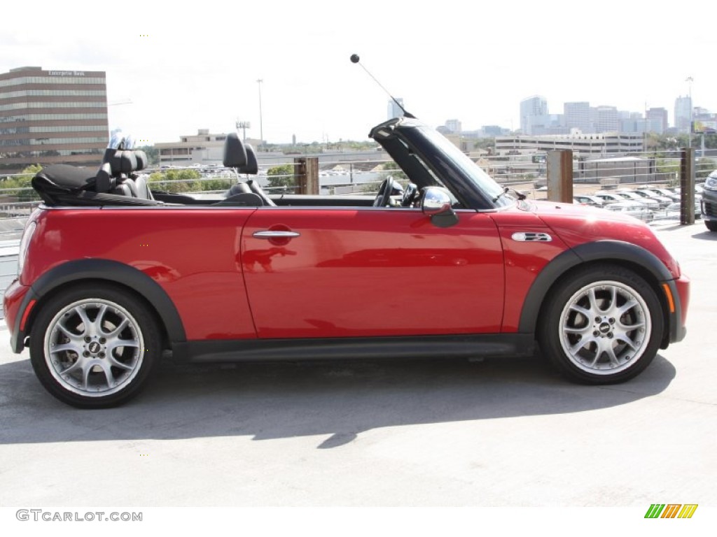 2005 Cooper S Convertible - Chili Red / Black/Panther Black photo #5