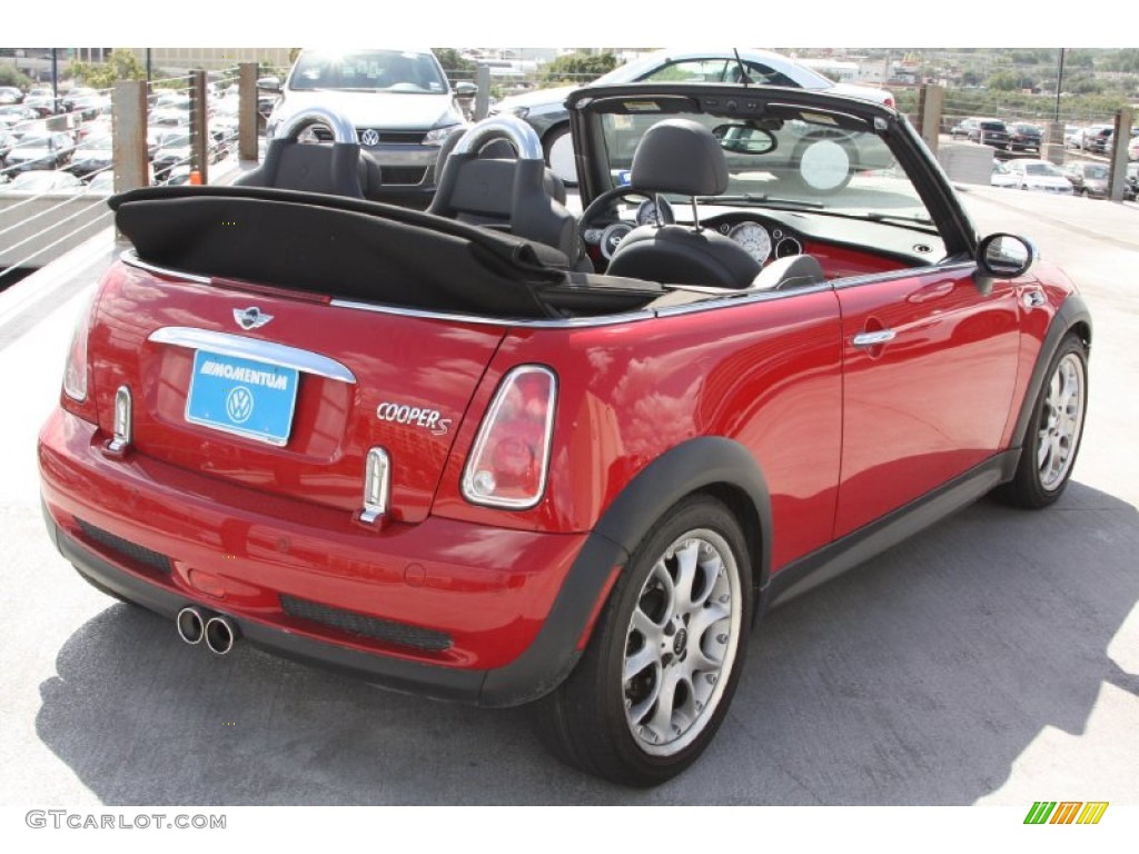 2005 Cooper S Convertible - Chili Red / Black/Panther Black photo #6