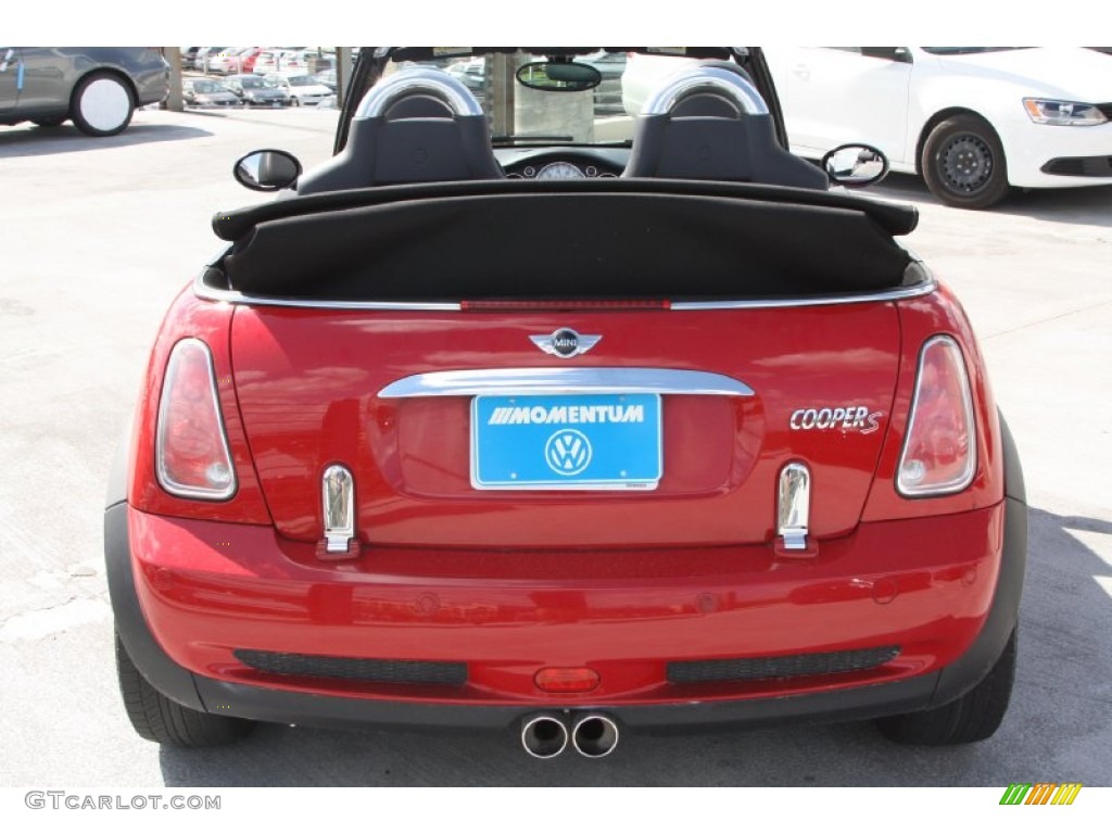 2005 Cooper S Convertible - Chili Red / Black/Panther Black photo #7