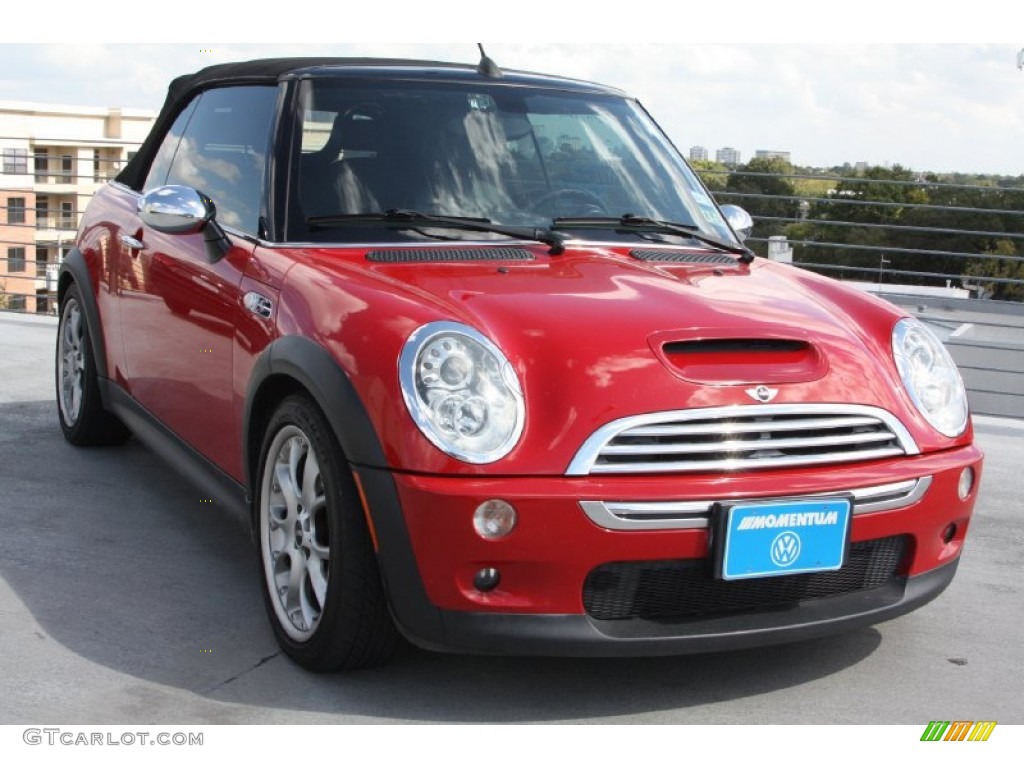 2005 Cooper S Convertible - Chili Red / Black/Panther Black photo #9