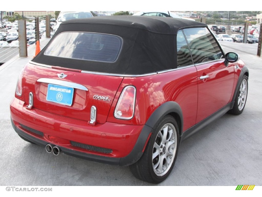 2005 Cooper S Convertible - Chili Red / Black/Panther Black photo #10