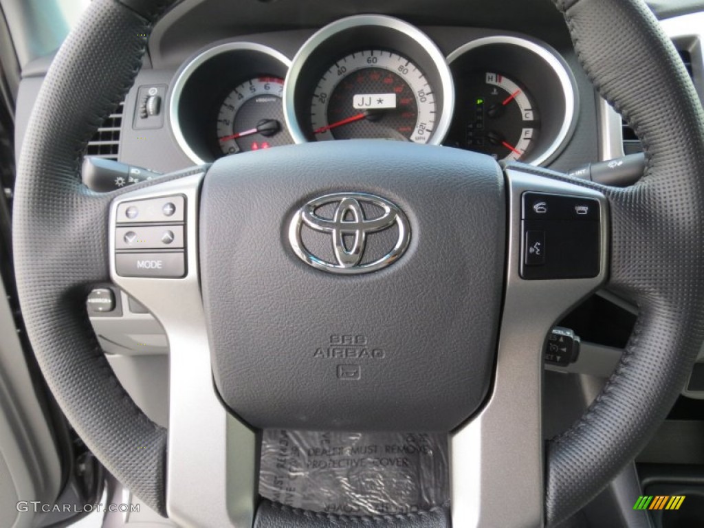 2013 Toyota Tacoma V6 TRD Sport Double Cab 4x4 Graphite Steering Wheel Photo #72667075