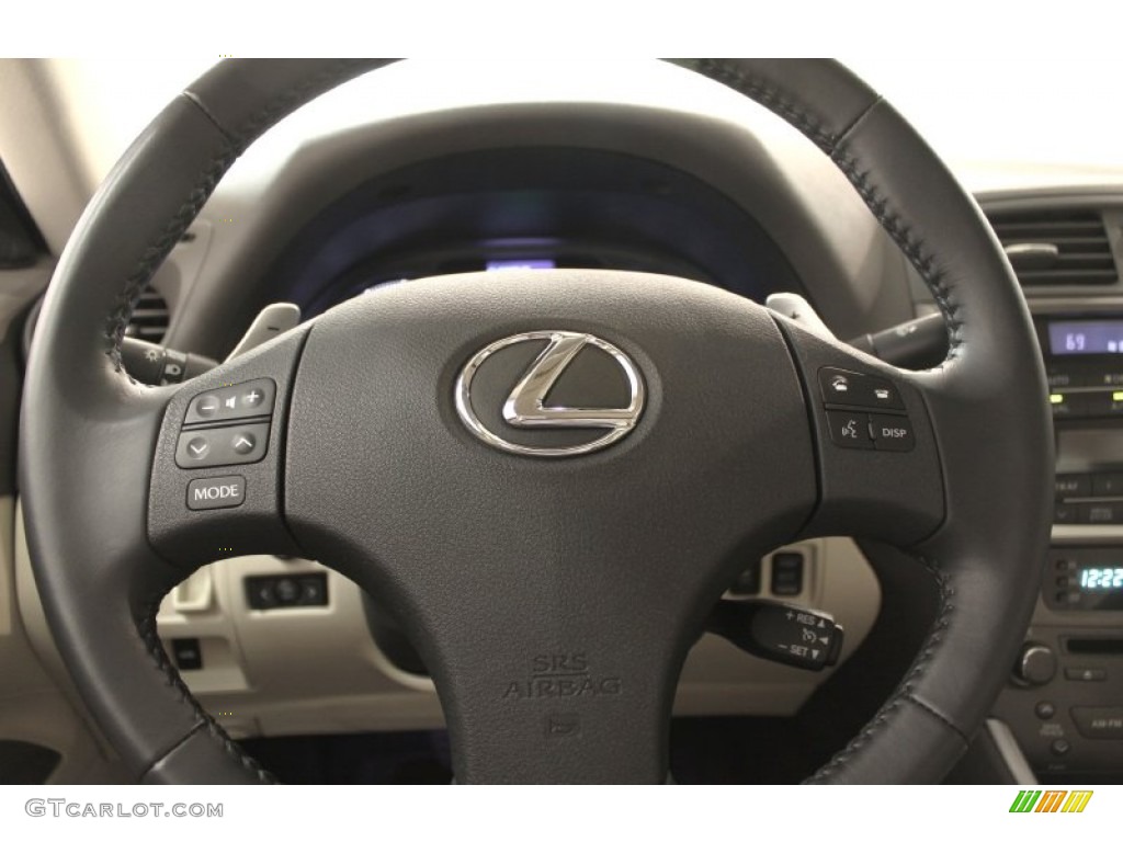 2010 Lexus IS 250 AWD Ecru Beige Steering Wheel Photo #72667387