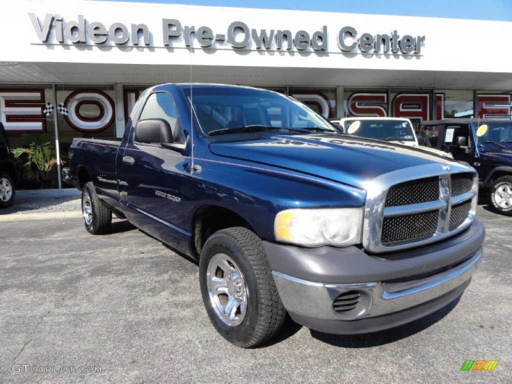 2002 Ram 1500 ST Regular Cab 4x4 - Patriot Blue Pearlcoat / Dark Slate Gray photo #4