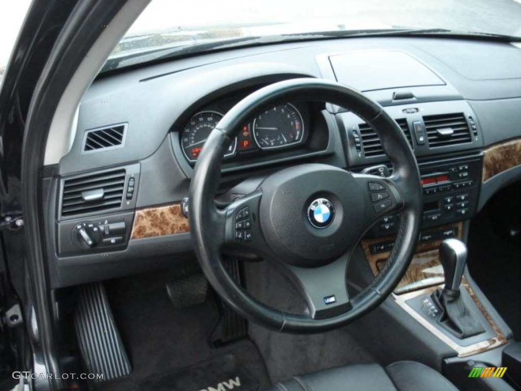 2008 BMW X3 3.0si Black Dashboard Photo #72669640