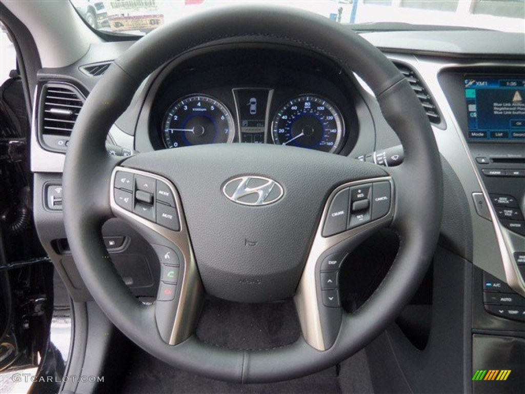 2013 Hyundai Azera Standard Azera Model Graphite Black Steering Wheel Photo #72669679