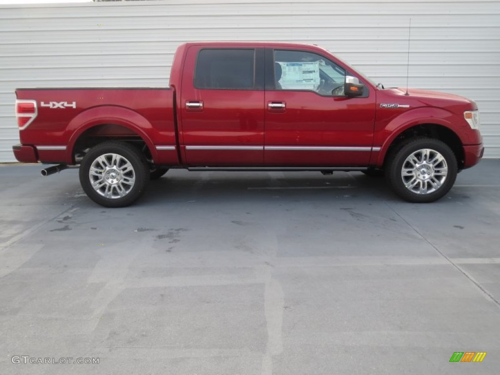 2013 F150 Lariat SuperCrew 4x4 - Ruby Red Metallic / Black photo #2