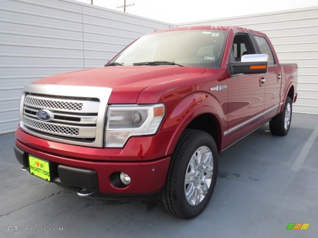 2013 F150 Lariat SuperCrew 4x4 - Ruby Red Metallic / Black photo #6