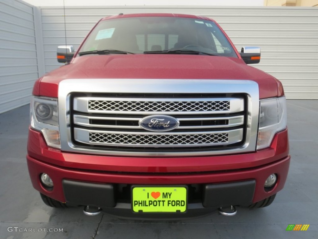 2013 F150 Lariat SuperCrew 4x4 - Ruby Red Metallic / Black photo #7