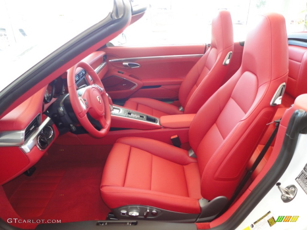Carrera Red Natural Leather Interior 2013 Porsche 911 Carrera S Cabriolet Photo #72671285