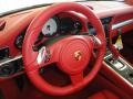 2013 Porsche 911 Carrera Red Natural Leather Interior Steering Wheel Photo