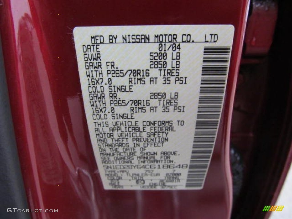 2004 Xterra XE 4x4 - Thermal Red Metallic / Gray photo #19