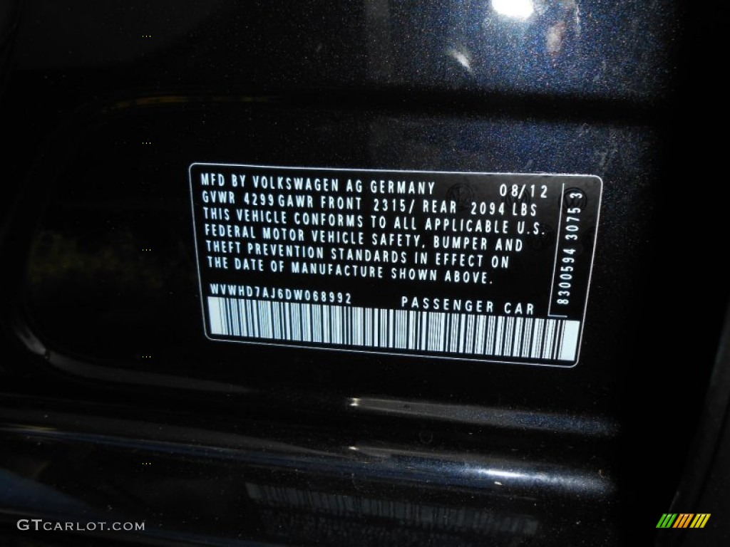 2013 GTI 4 Door - Deep Black Pearl Metallic / Interlagos Plaid Cloth photo #25