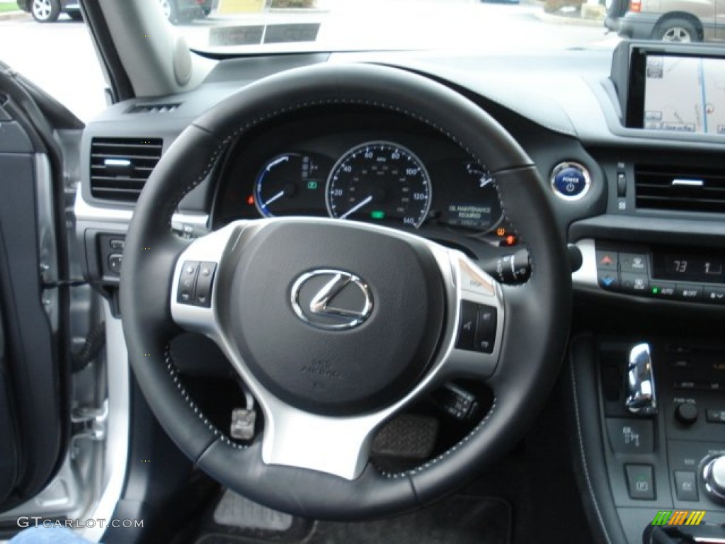 2011 Lexus CT 200h Hybrid Premium Water Gray Steering Wheel Photo #72680316