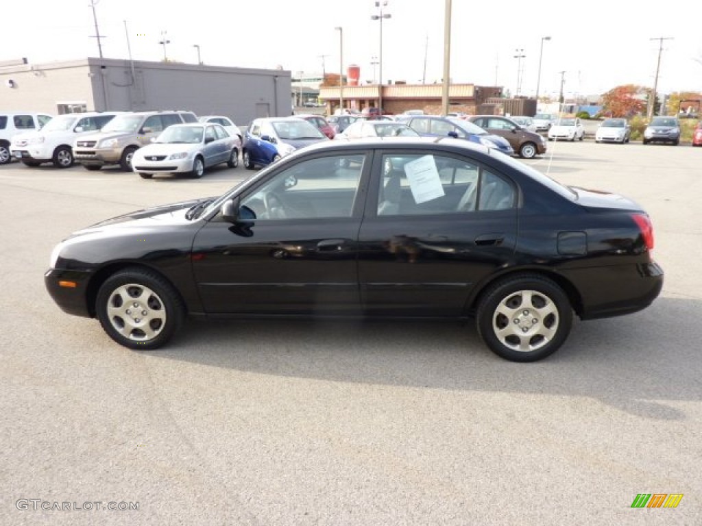 2002 Elantra GLS Sedan - Black Obsidian / Gray photo #4