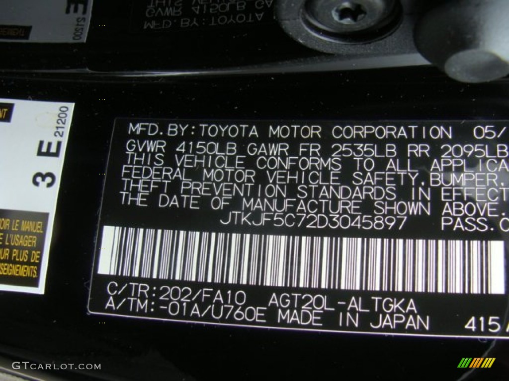 2013 tC Color Code 202 for Black Photo #72682966
