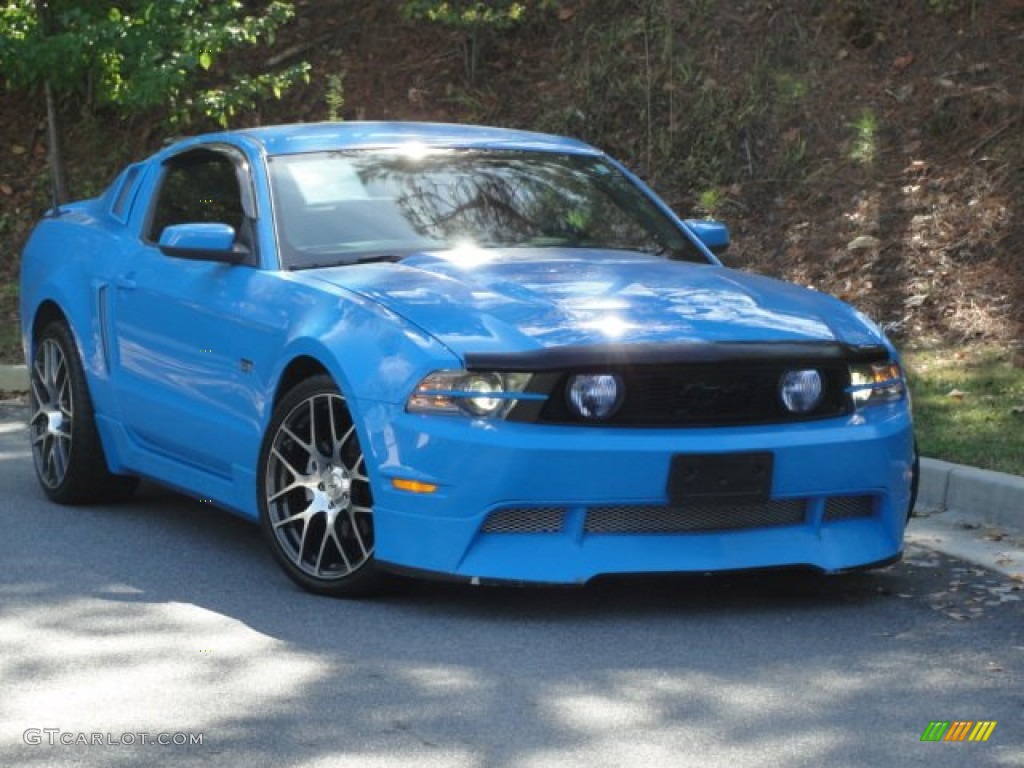 2010 Mustang GT Premium Coupe - Grabber Blue / Charcoal Black photo #35