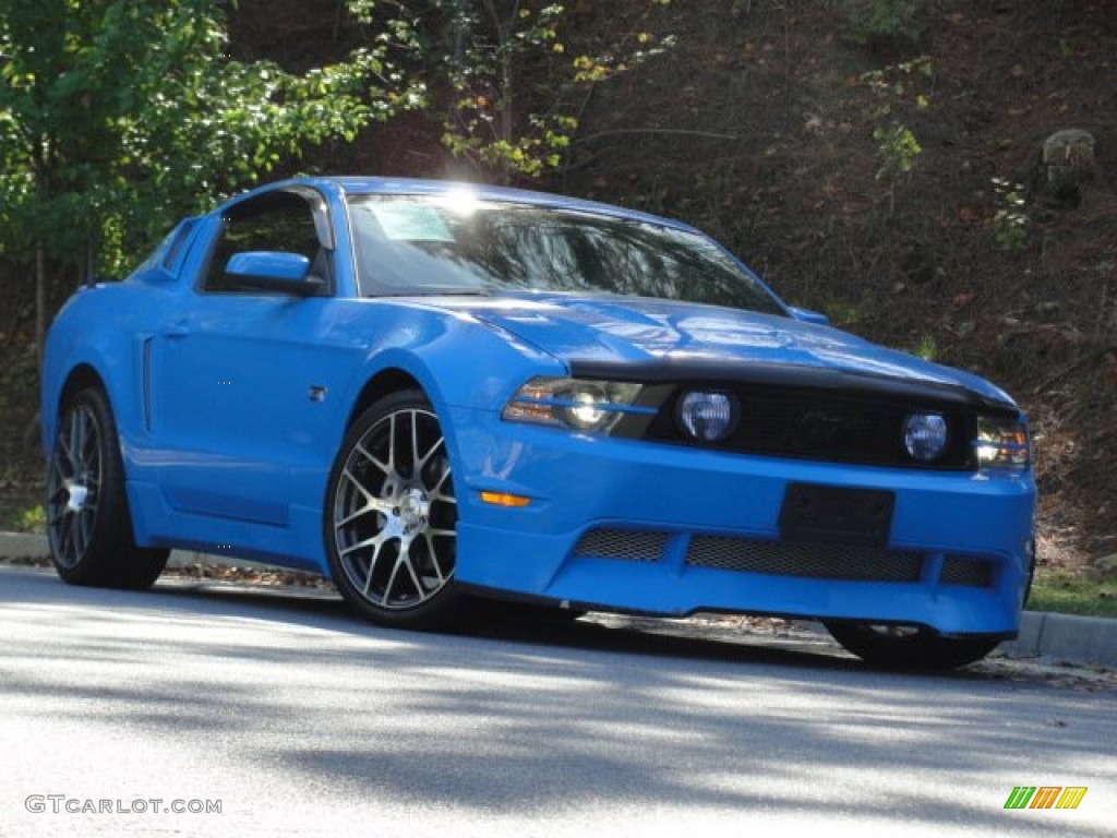 2010 Mustang GT Premium Coupe - Grabber Blue / Charcoal Black photo #36