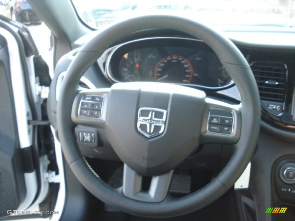 2013 Dodge Dart Limited Black/Light Frost Steering Wheel Photo #72683269