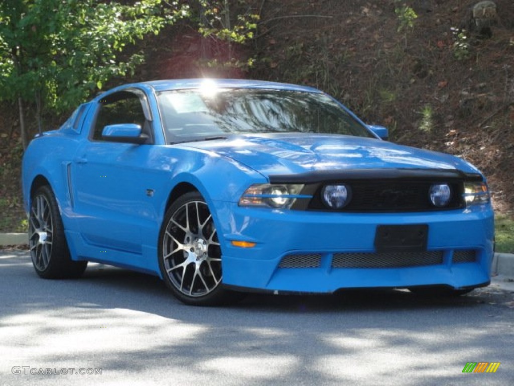 2010 Mustang GT Premium Coupe - Grabber Blue / Charcoal Black photo #42
