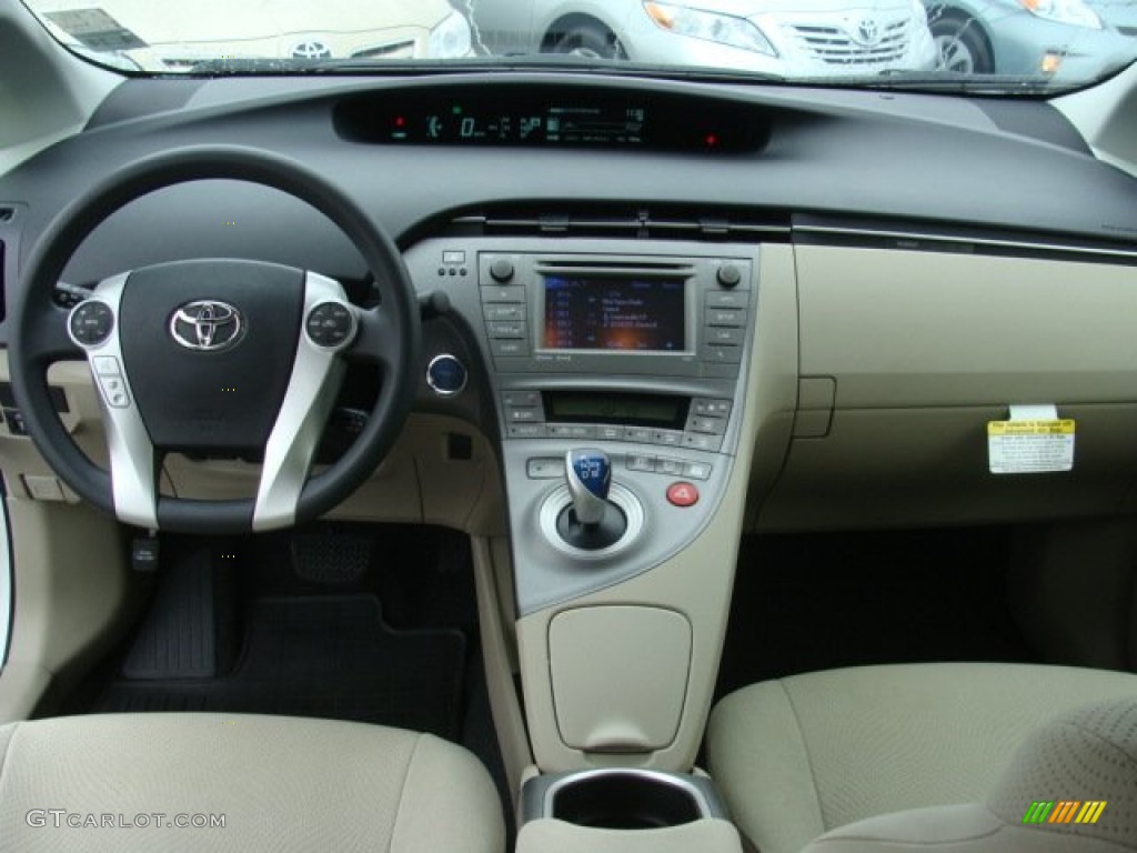 2012 Toyota Prius 3rd Gen Two Hybrid Bisque Dashboard Photo #72684307