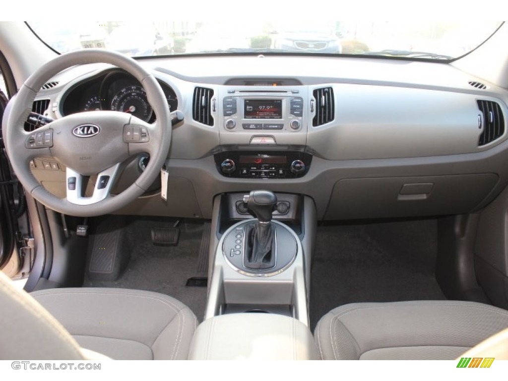 2012 Kia Sportage EX Alpine Gray Dashboard Photo #72685231